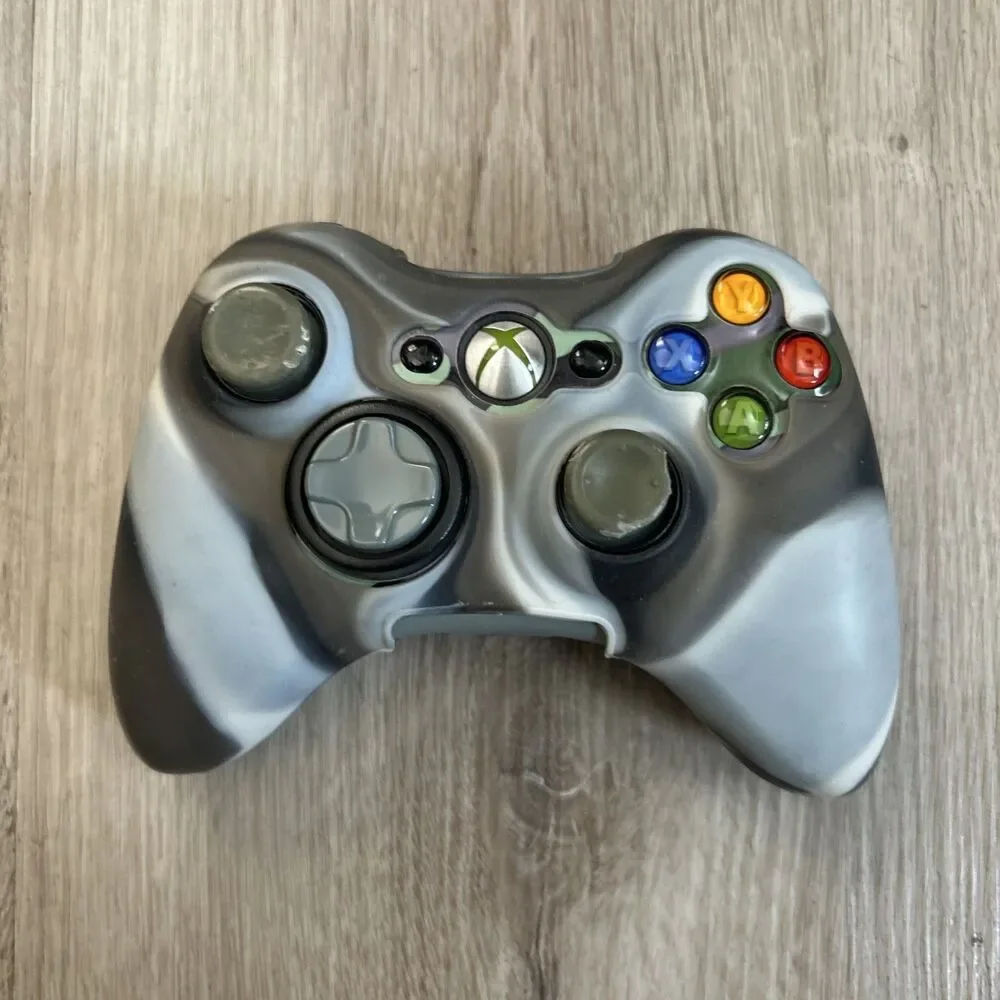 Microsoft Xbox 360 Wireless Controller Black Tested Works NO Battery Cover READ